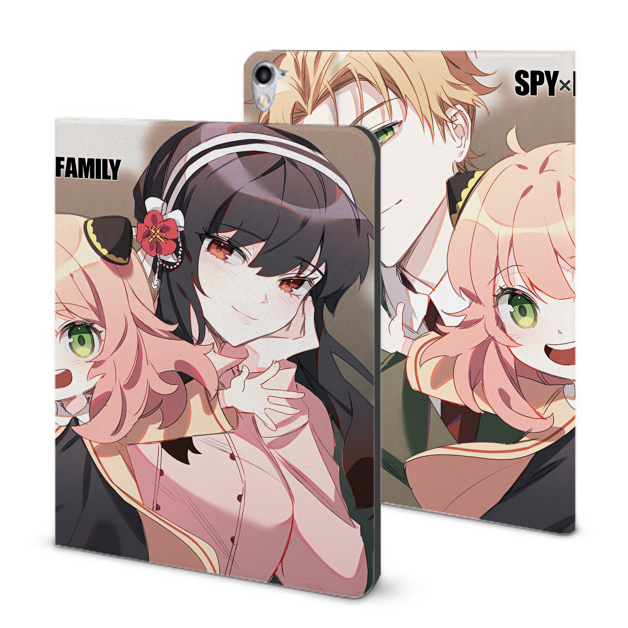（画像用） SPY×FAMILY间谍家家酒 IPad ケース ブック型 PUレザー TPU 耐衝撃 軽量 薄型 ペン収納なし 全面保護 IPad 各モデル対応